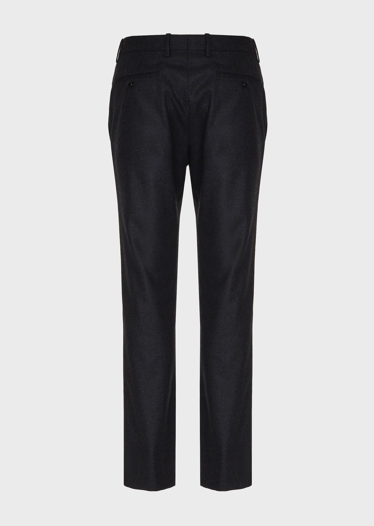 Stretch melange flannel flat front trousers - 3