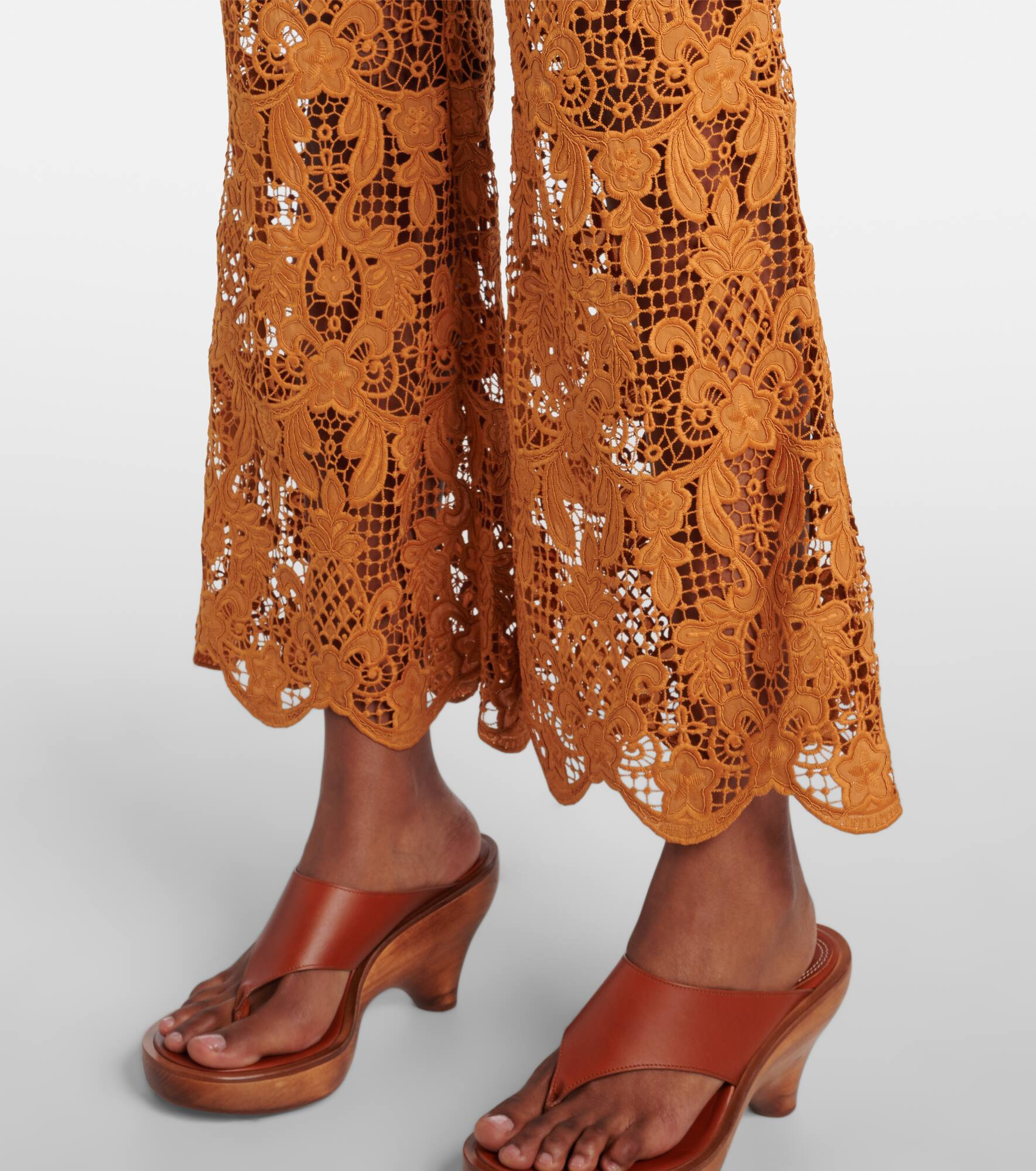 Coco scalloped lace flared pants - 5