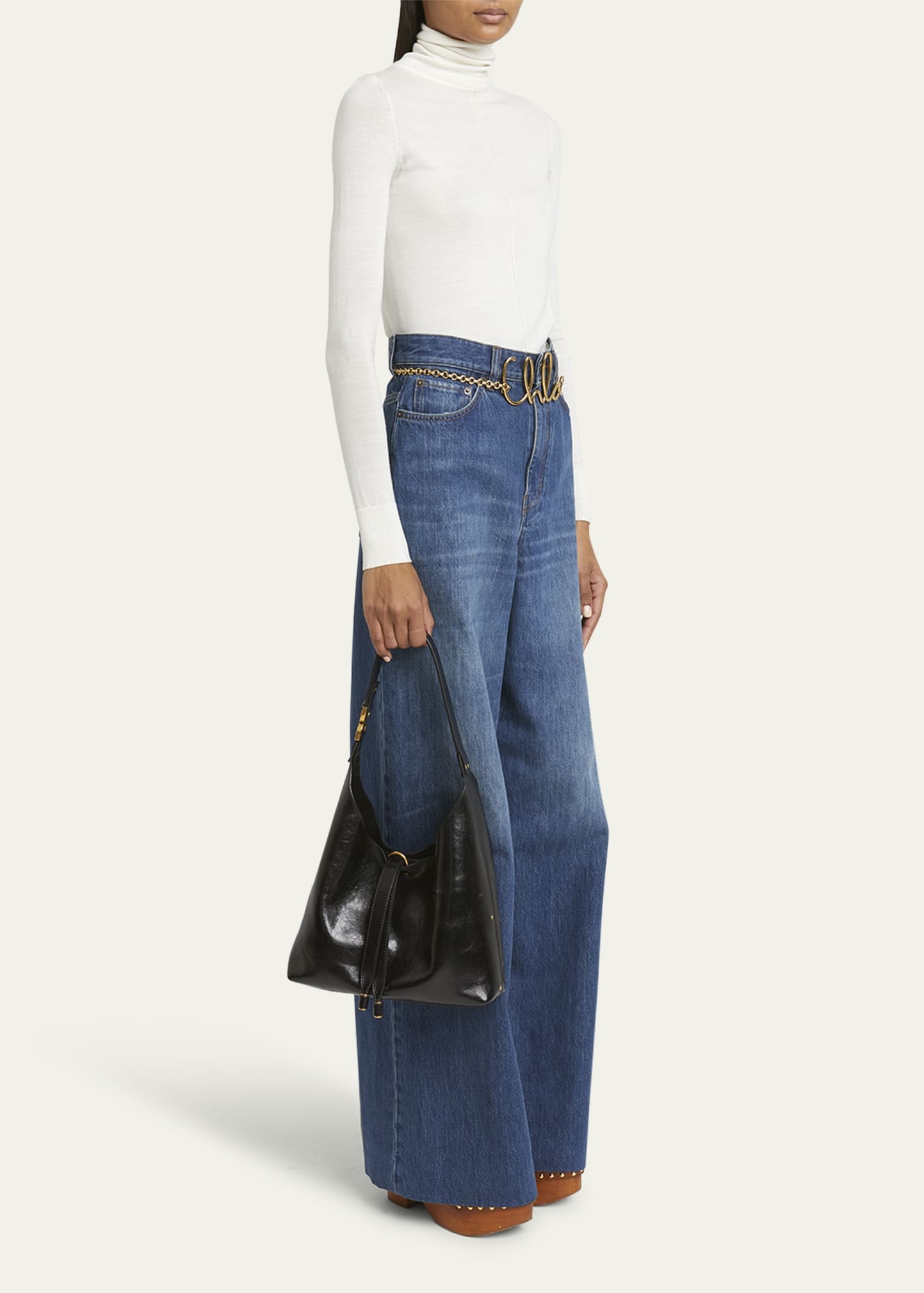 Marcie Small Hobo Bag in Shiny Calfskin - 5