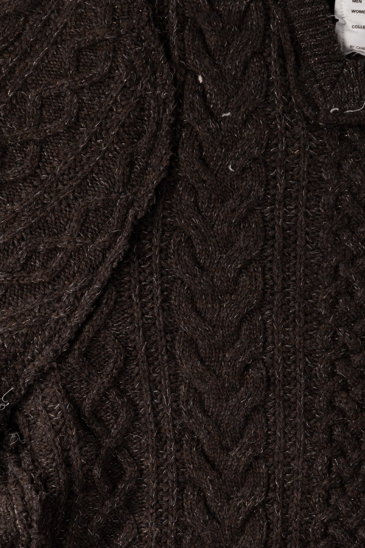 Frankenstein Cable Knit - Natural Brown Glitter - 3