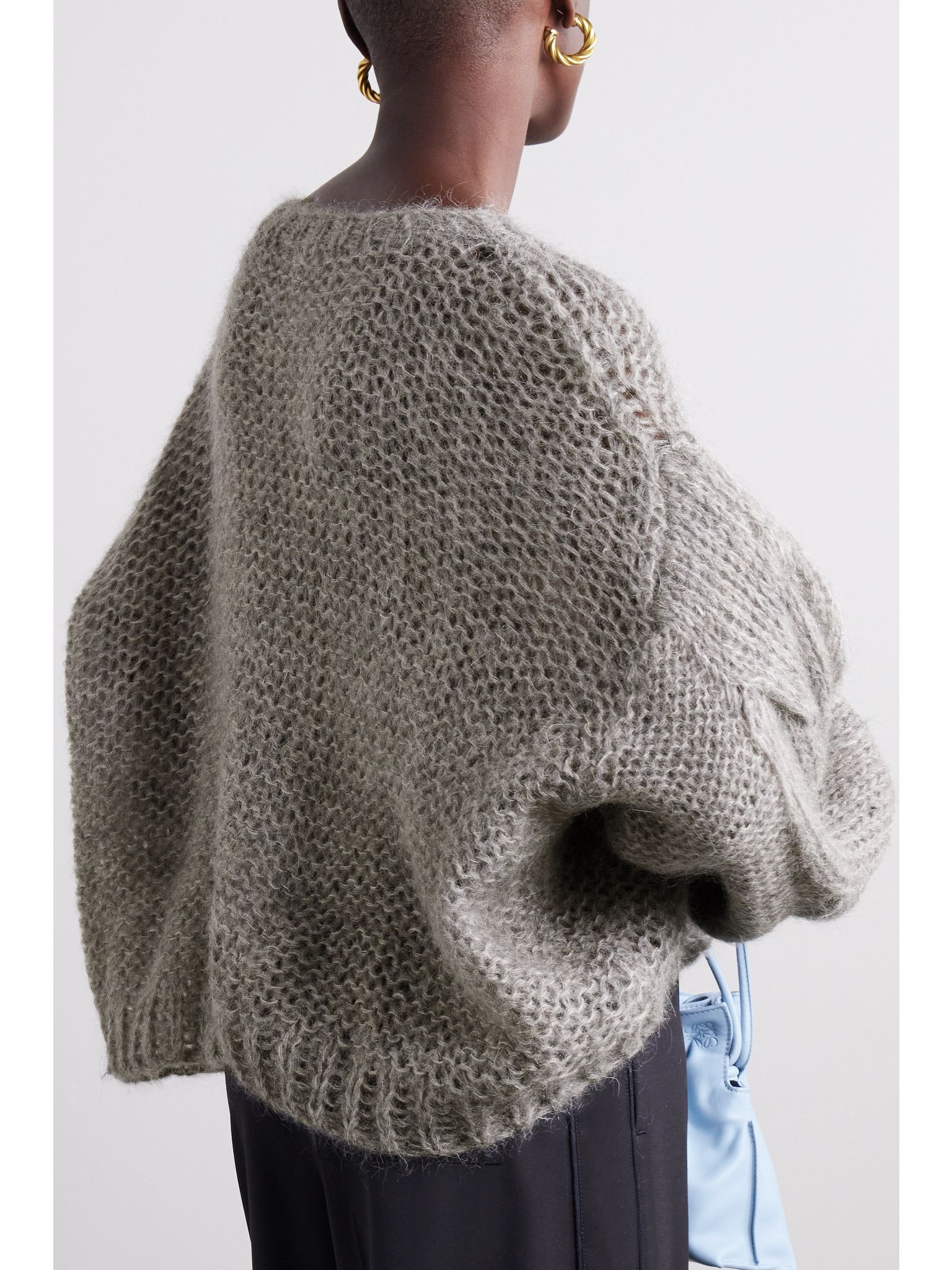 Anagram oversized mohair-blend sweater Gray - 3