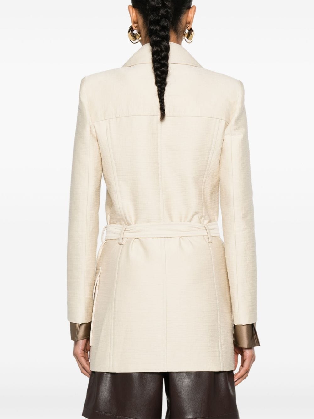 belted double-breasted coat - 4