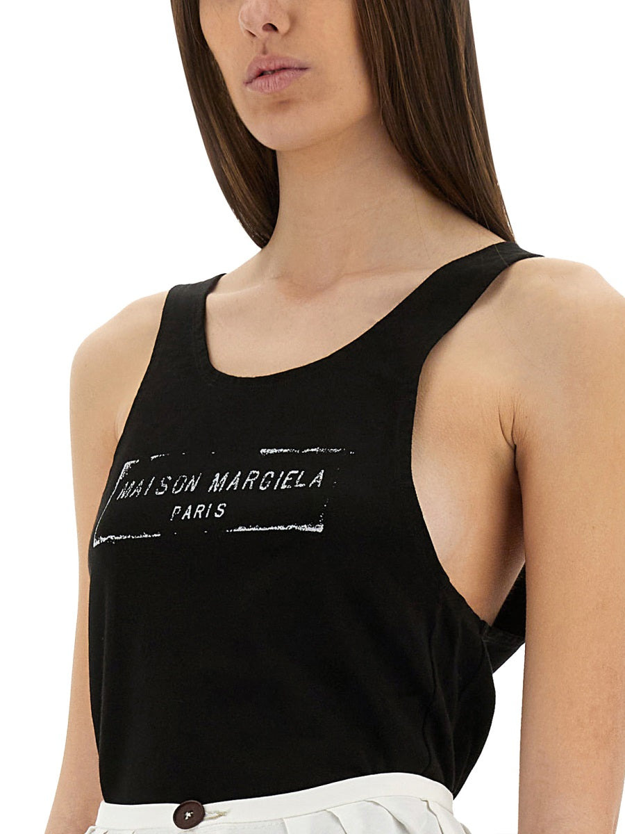 Maison Margiela Women Logo Print Tank Top - 4