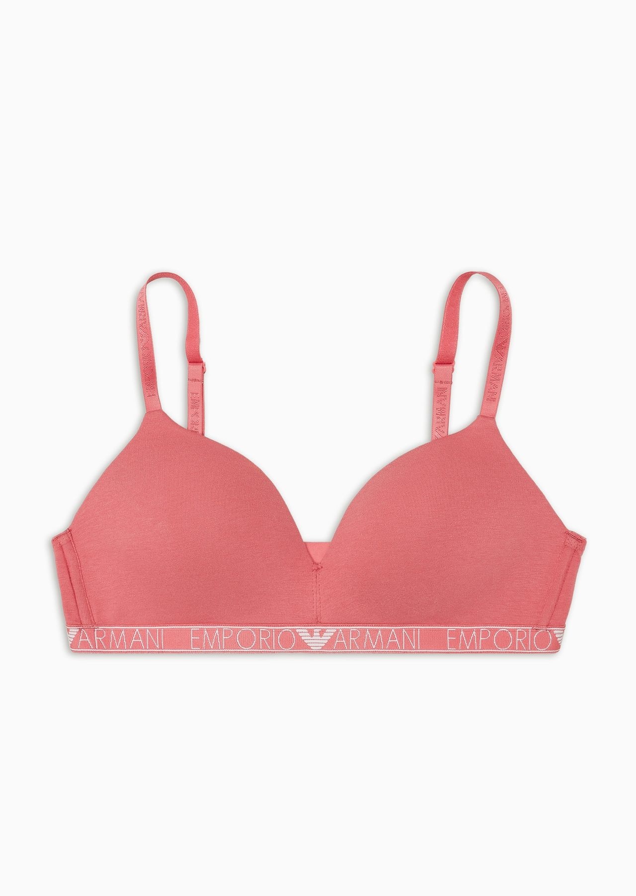 ASV logo padded triangle bra in organic cotton with logo studs - 1
