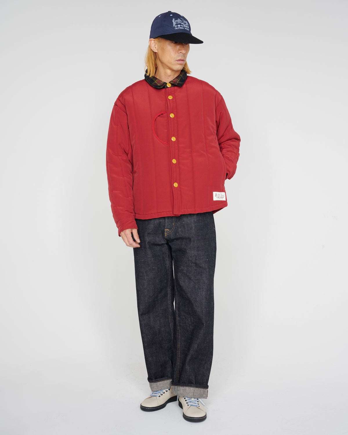 Puffer Button Up Shirt Jacket - Red - 8