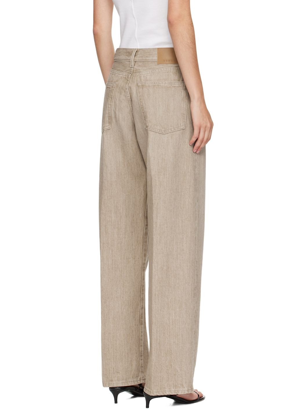 Beige Wide Jeans - 3