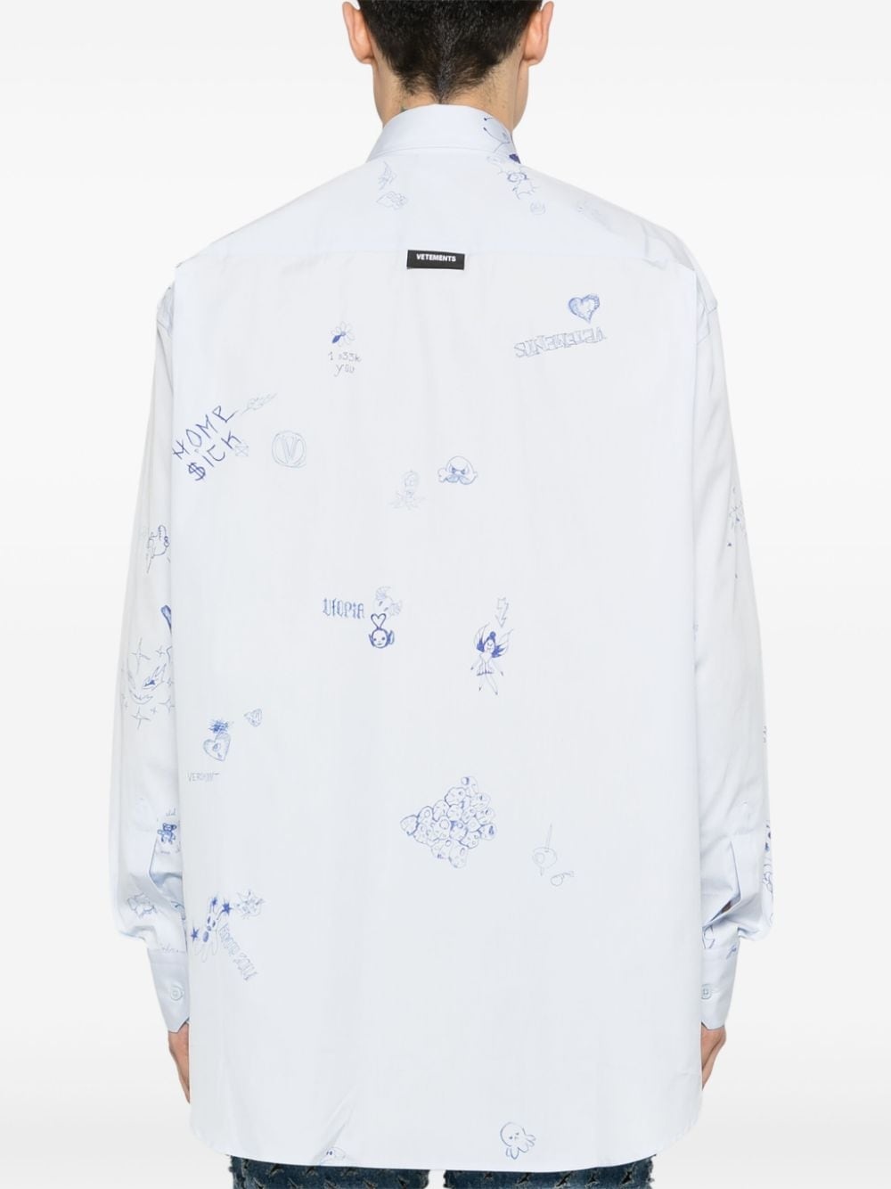 Scribble-print cotton shirt - 5