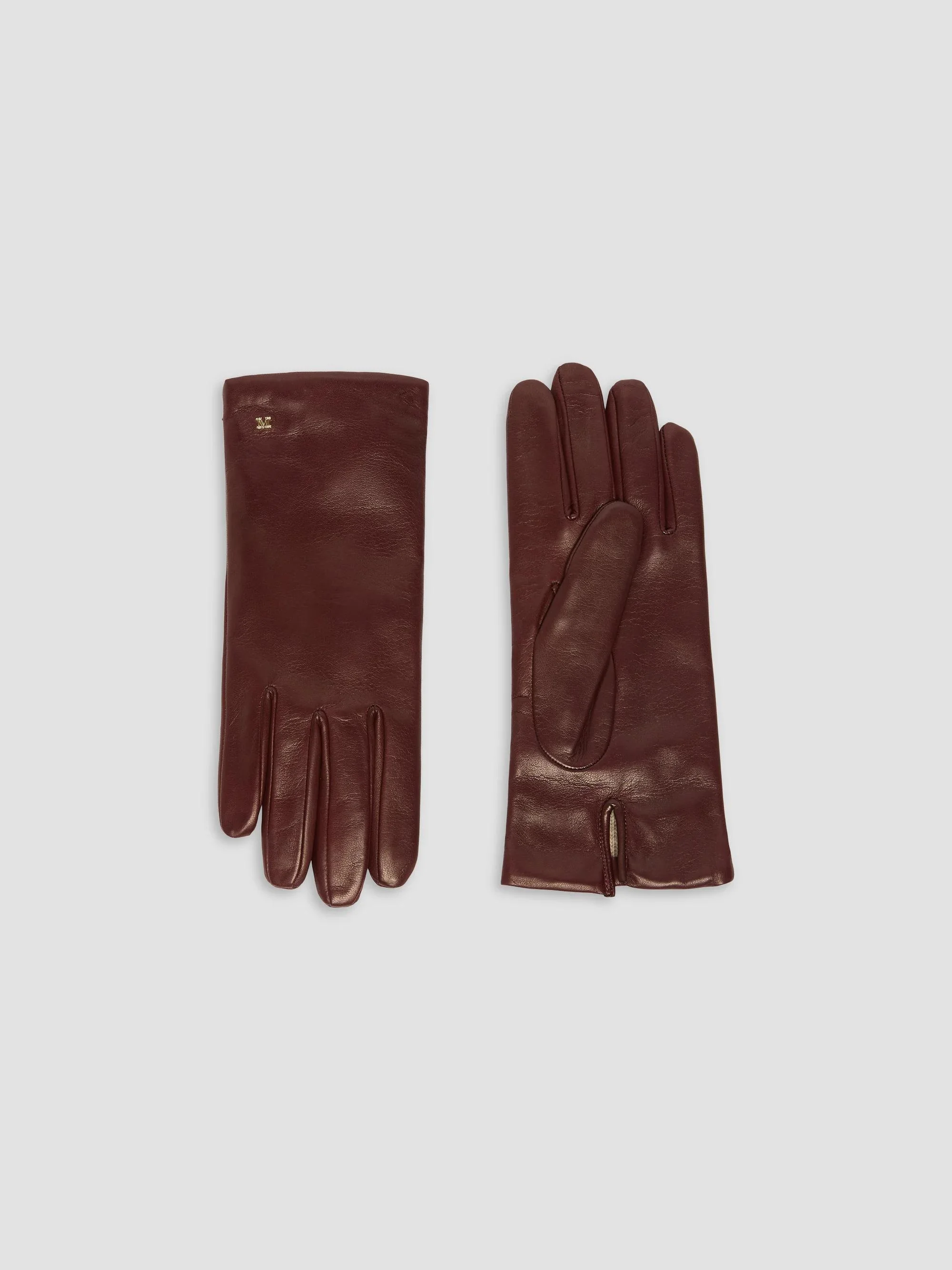 Women's Nappa Leather Gloves - Bordeaux - 1
