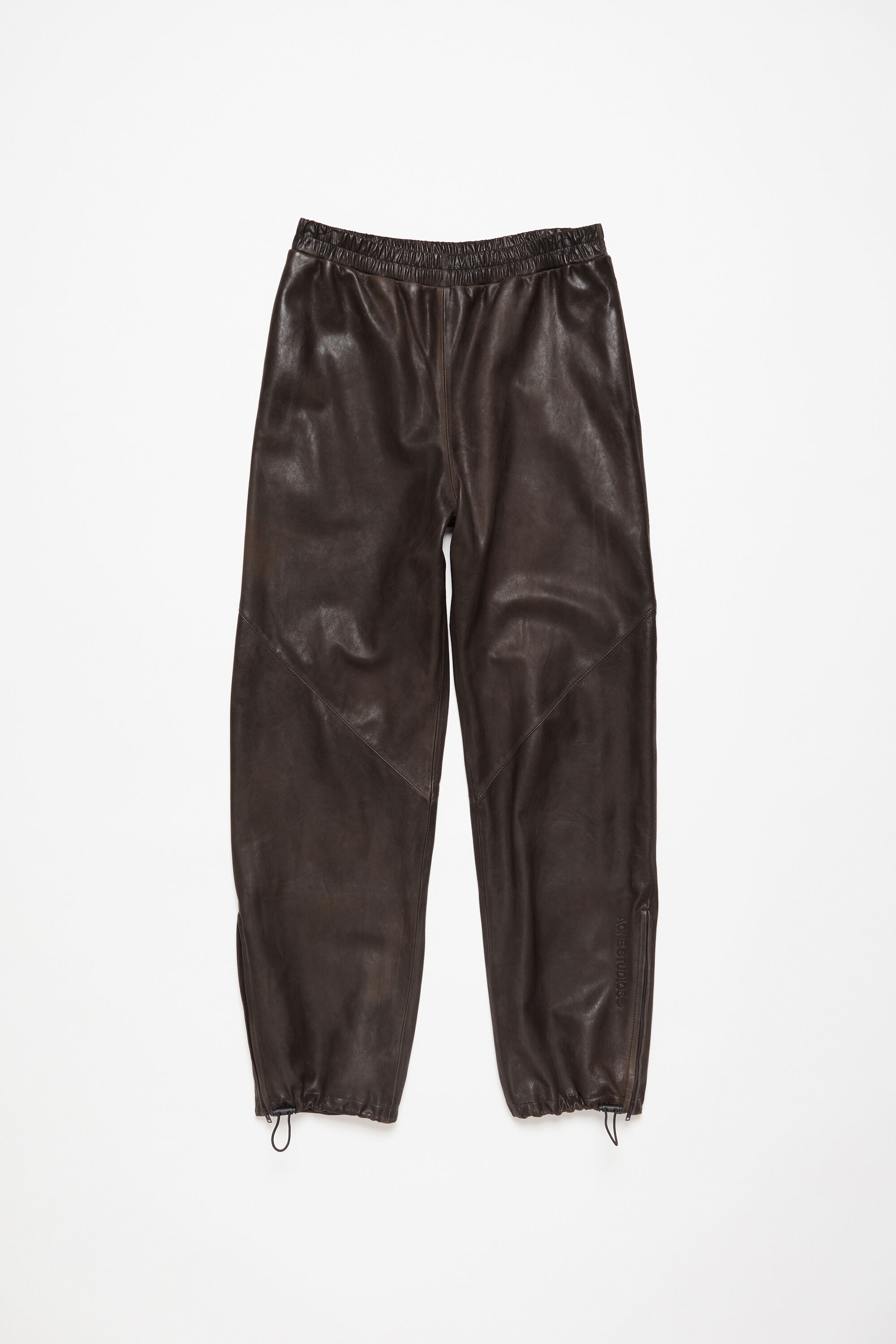 Leather casual trousers - Brown - 1