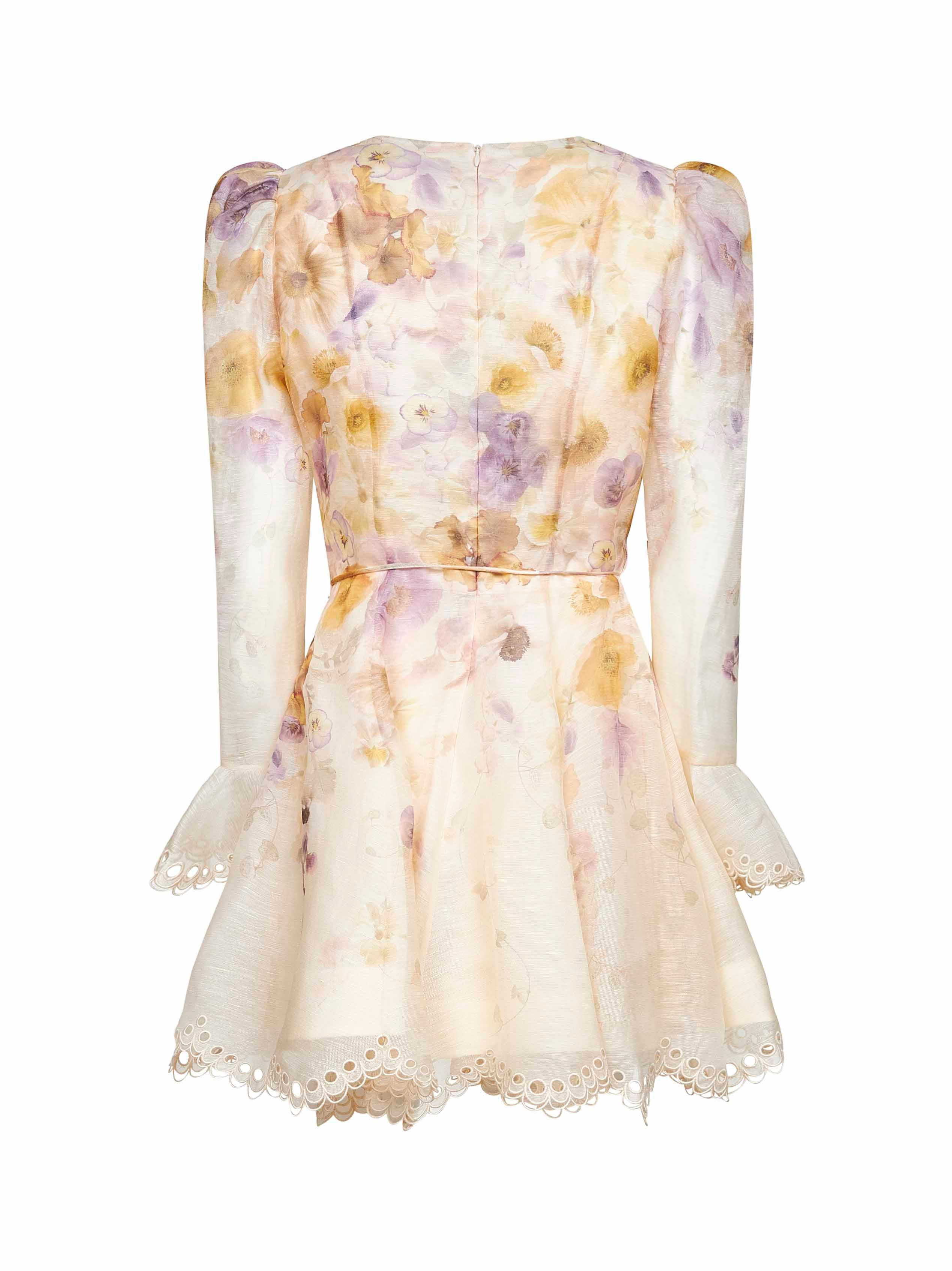 Pansy Floral linen and silk Memento mini dress - 2