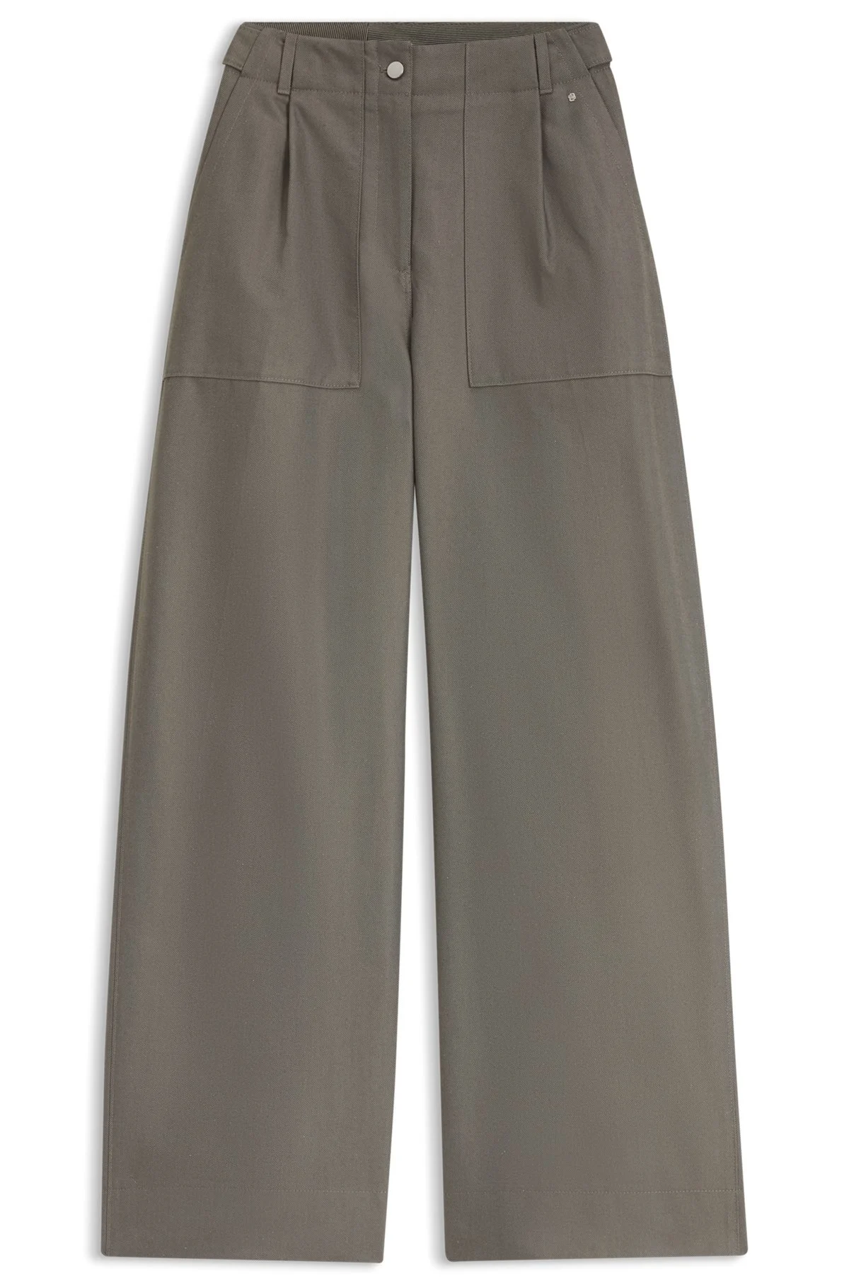 WIDE-LEG PANTS IN COTTON DENIM - 1