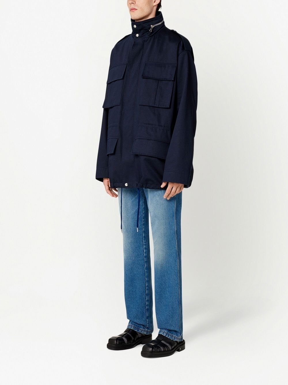 zip-up pocket-detail jacket - 2