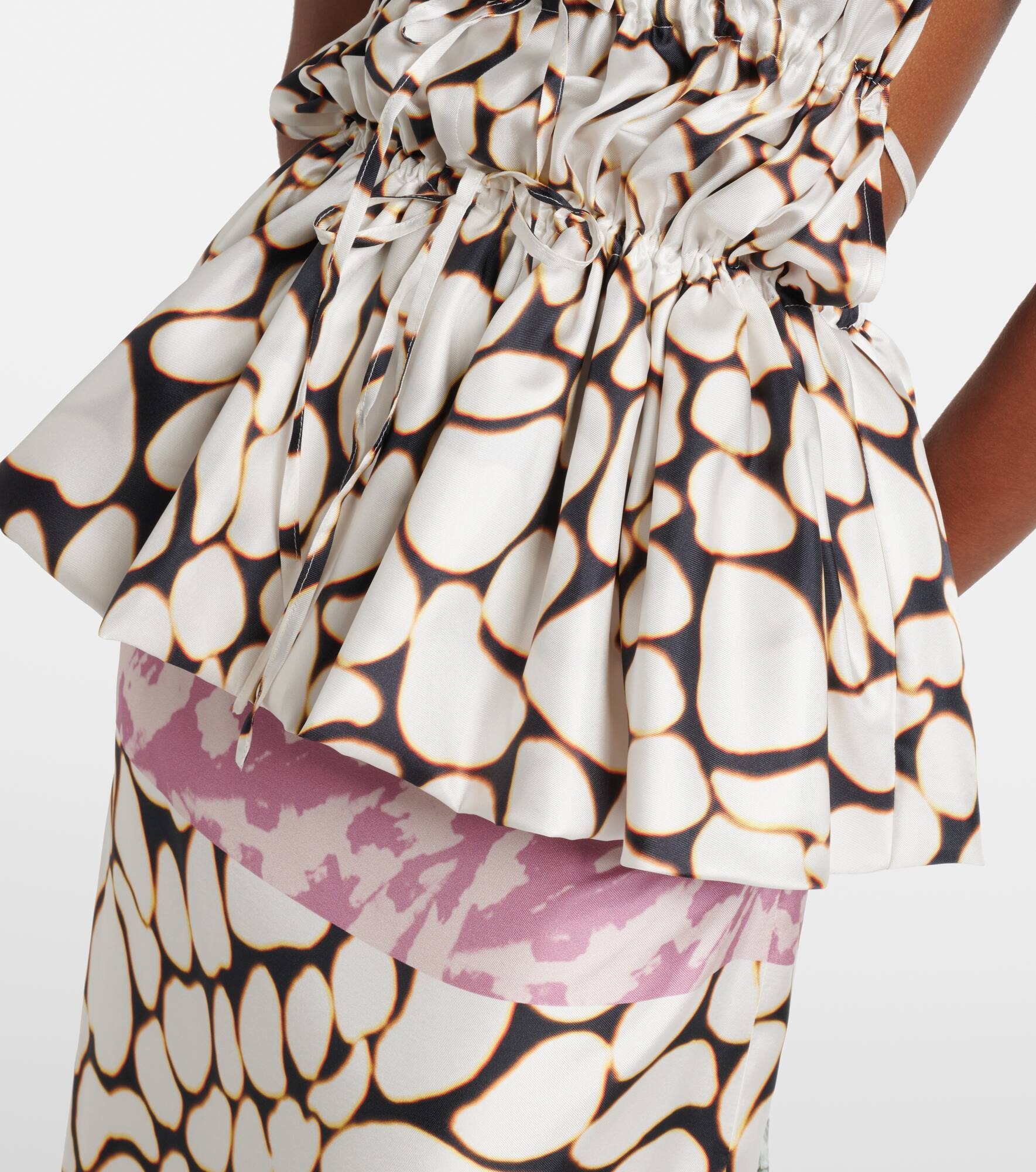 Printed halterneck silk twill top - 5