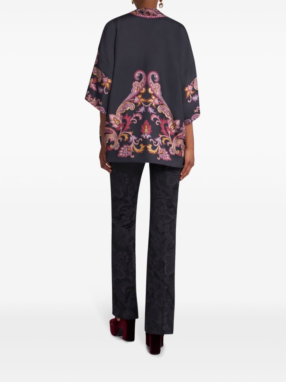 printed silk shirt - 3