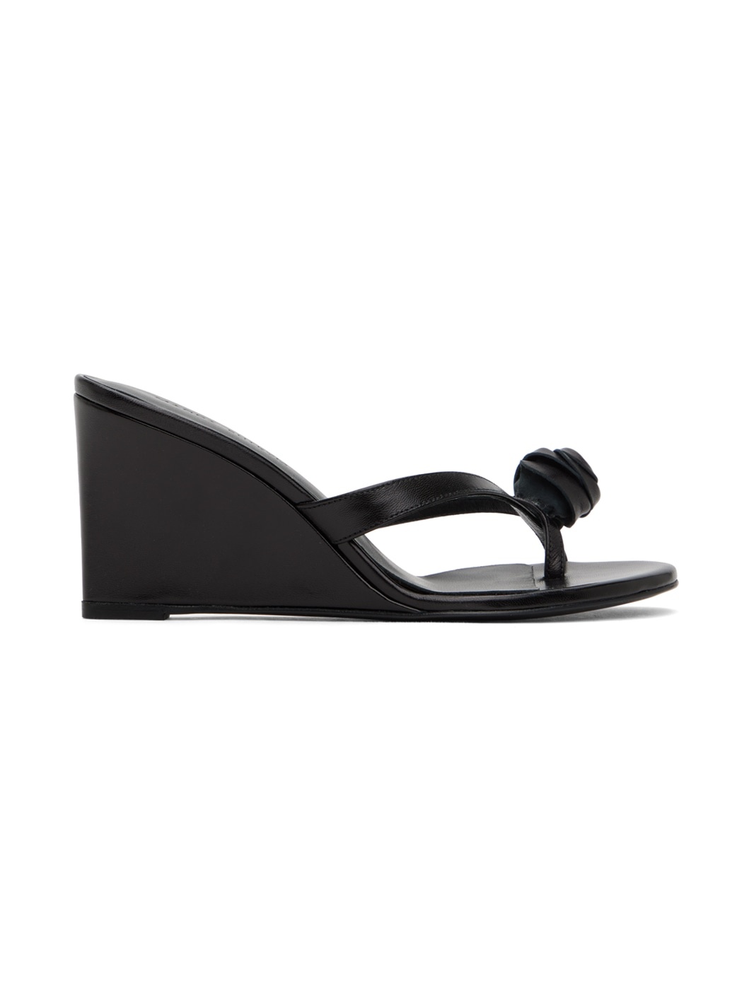 Black Wedge Heeled Sandals - 1
