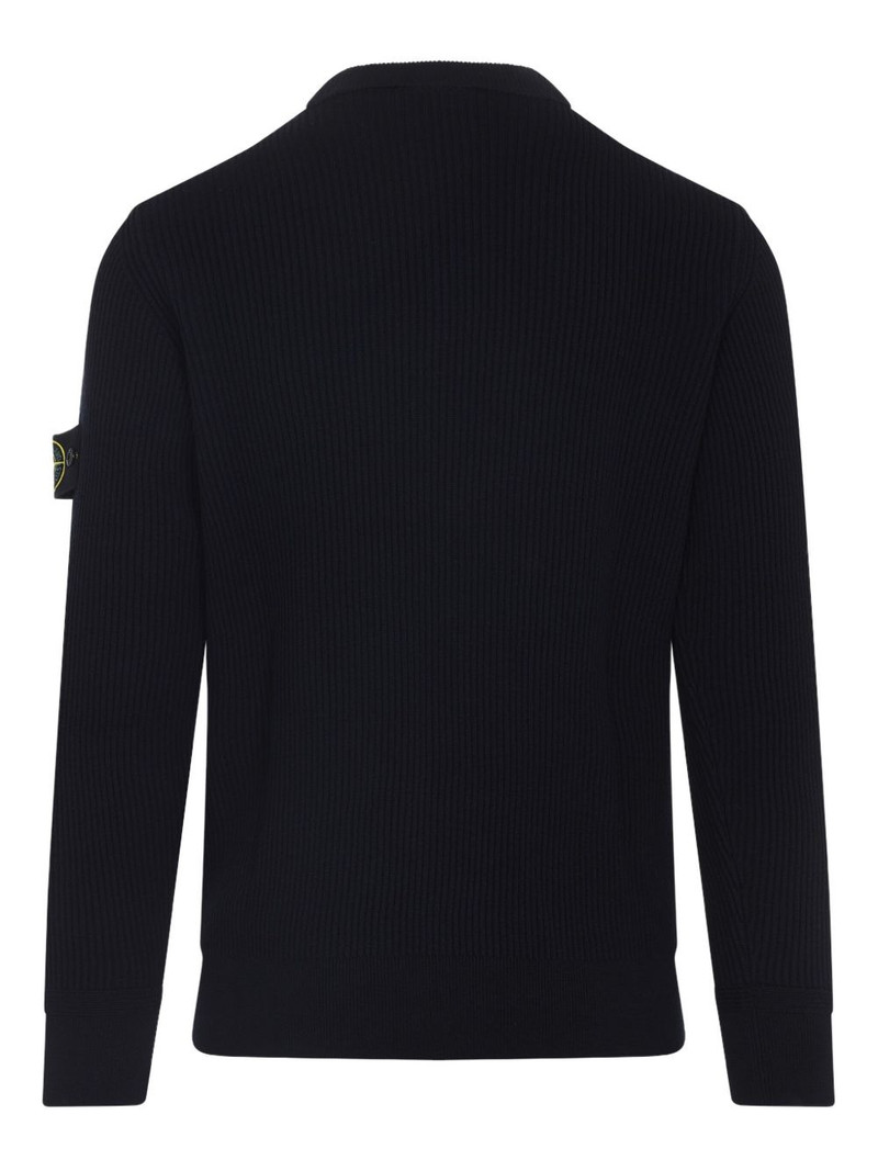 Stone Island ribbed-knit logo-patch sweater outlook