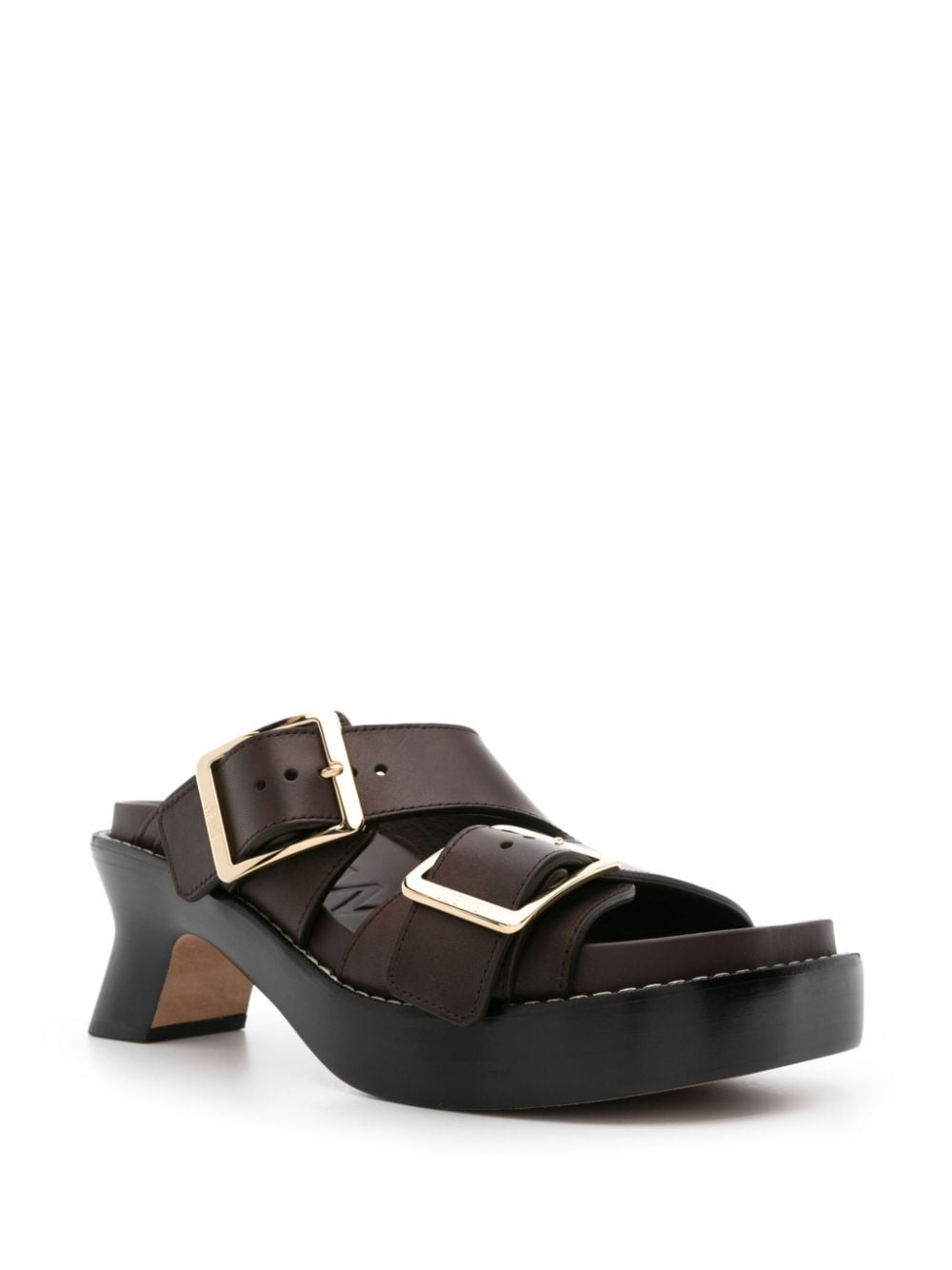 70mm buckled leather mules - 2