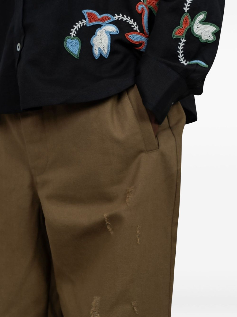 Asher floral-embroidered patched trousers 4