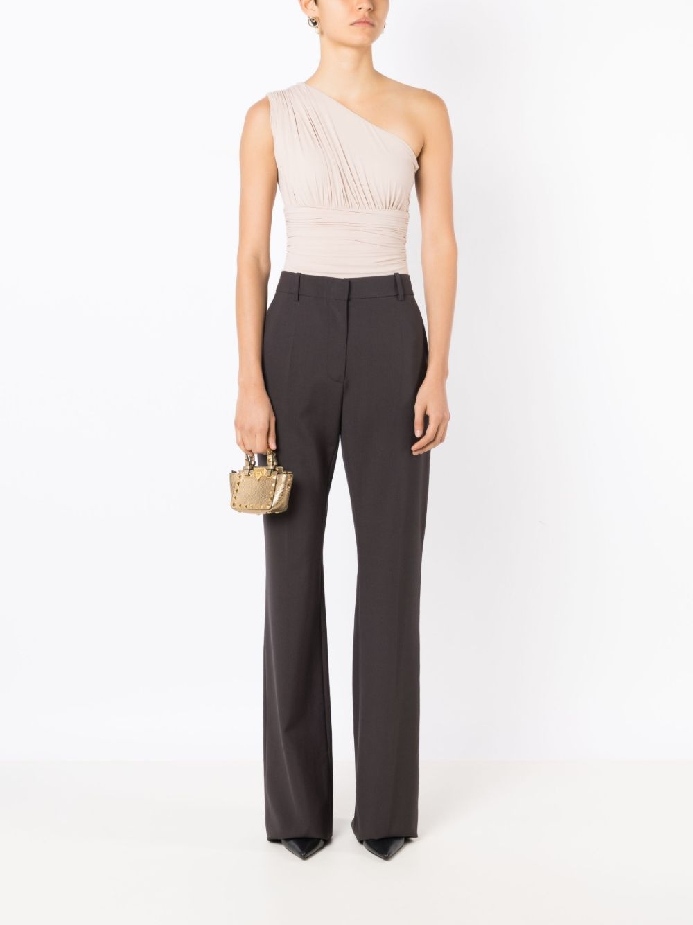 high-waisted flared trousers - 2