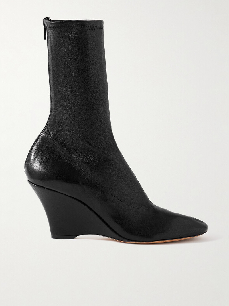 Leather Wedge Ankle Boots 1