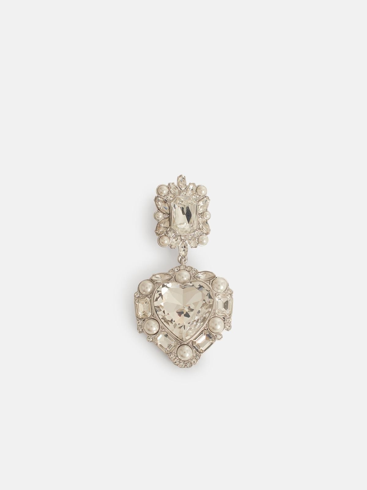 HEART' SILVER BRASS EARRINGS - 3