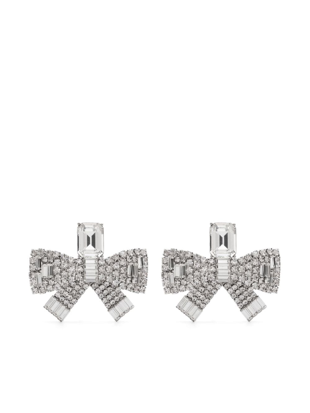 small crystal-bow earrings - 1