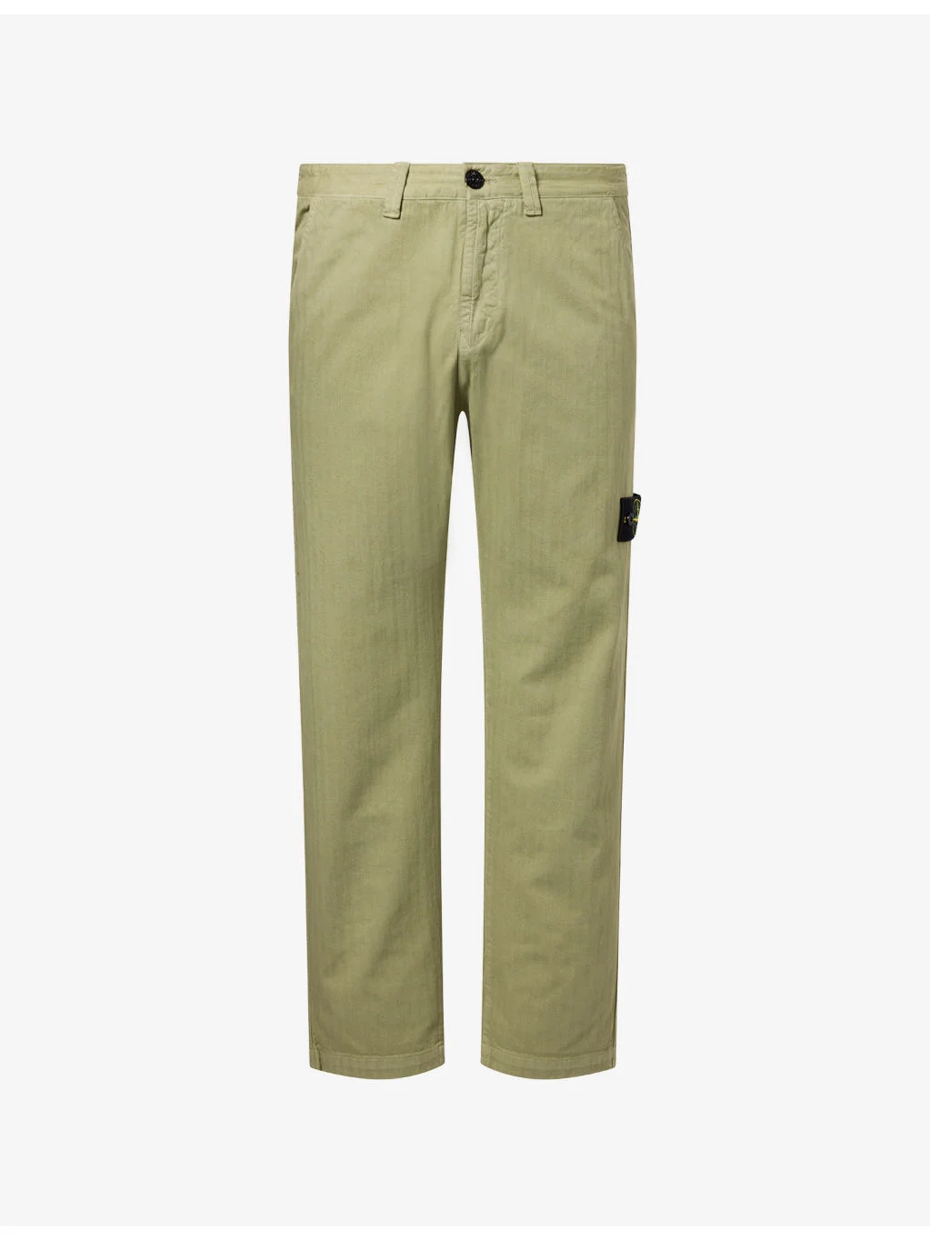 Compass-Badge Herringbone Cotton Trousers - 1