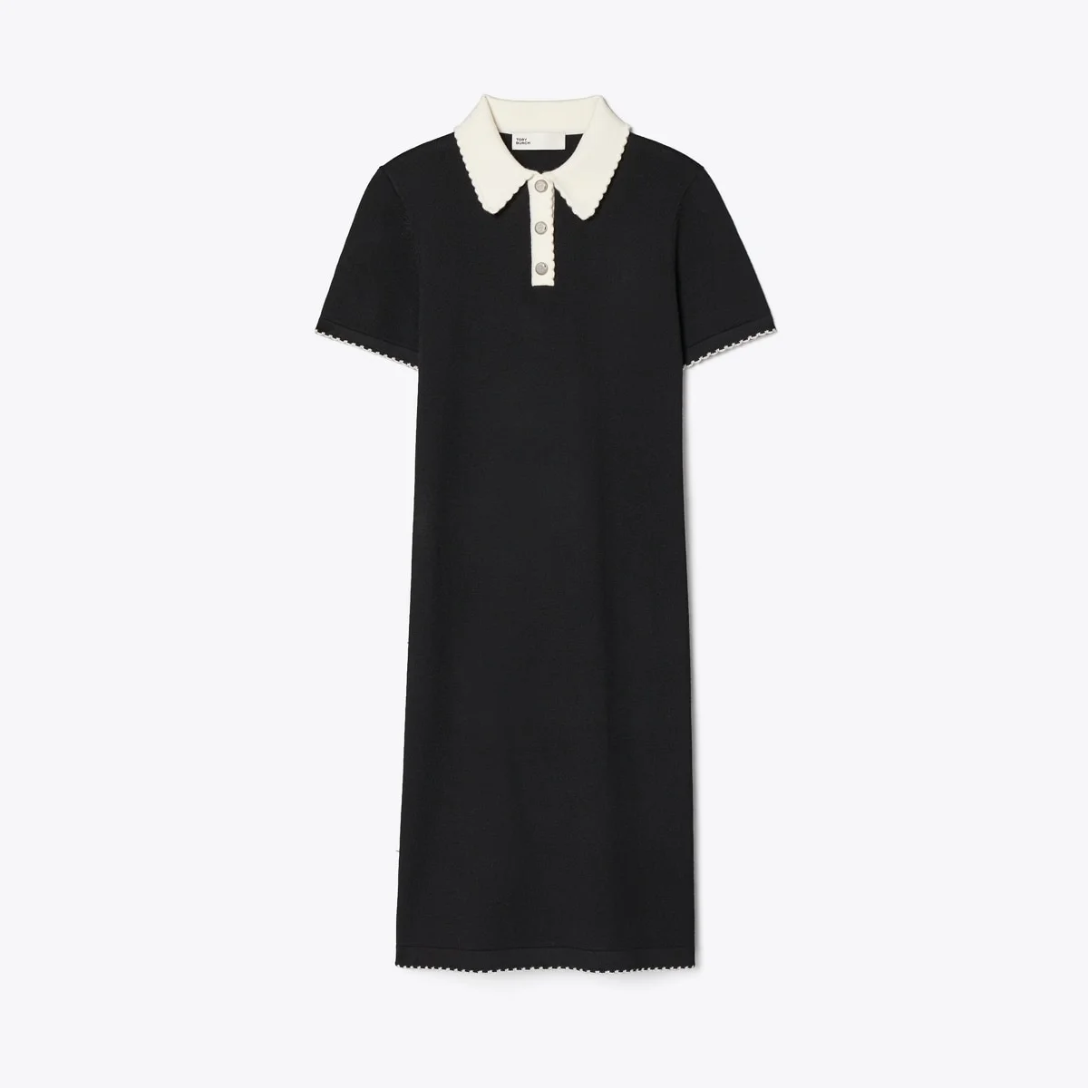 Wool Scalloped Polo Dress - 1