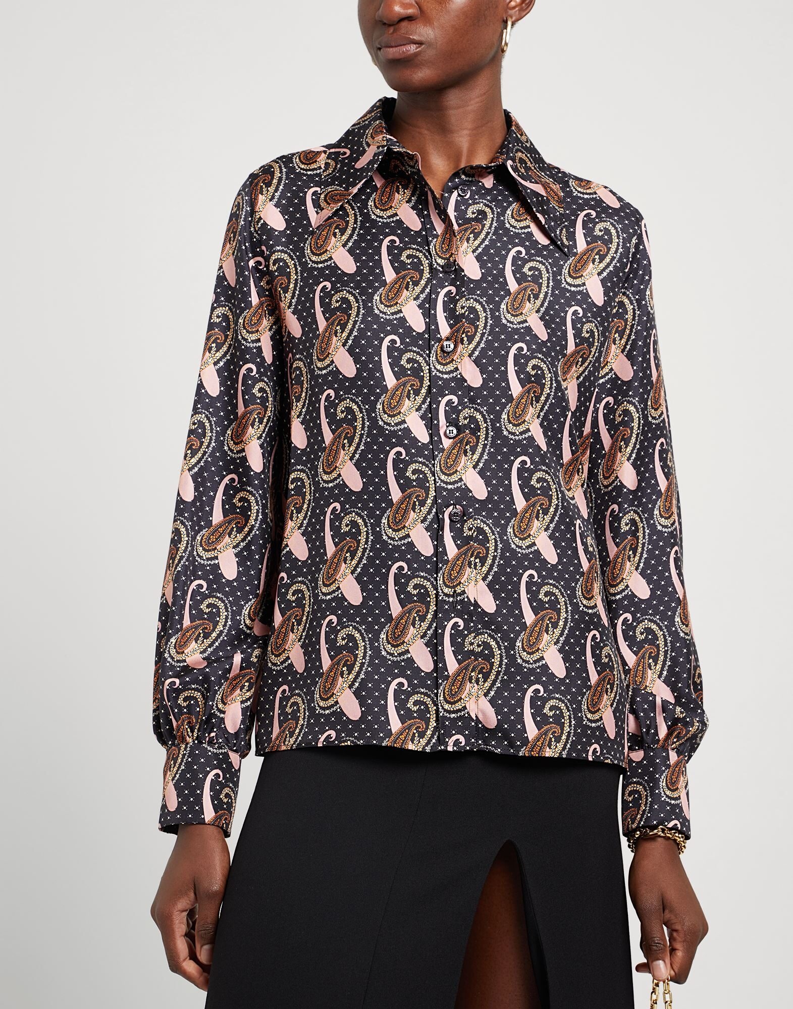 Black Women's Patterned Shirts & Blouses - 4