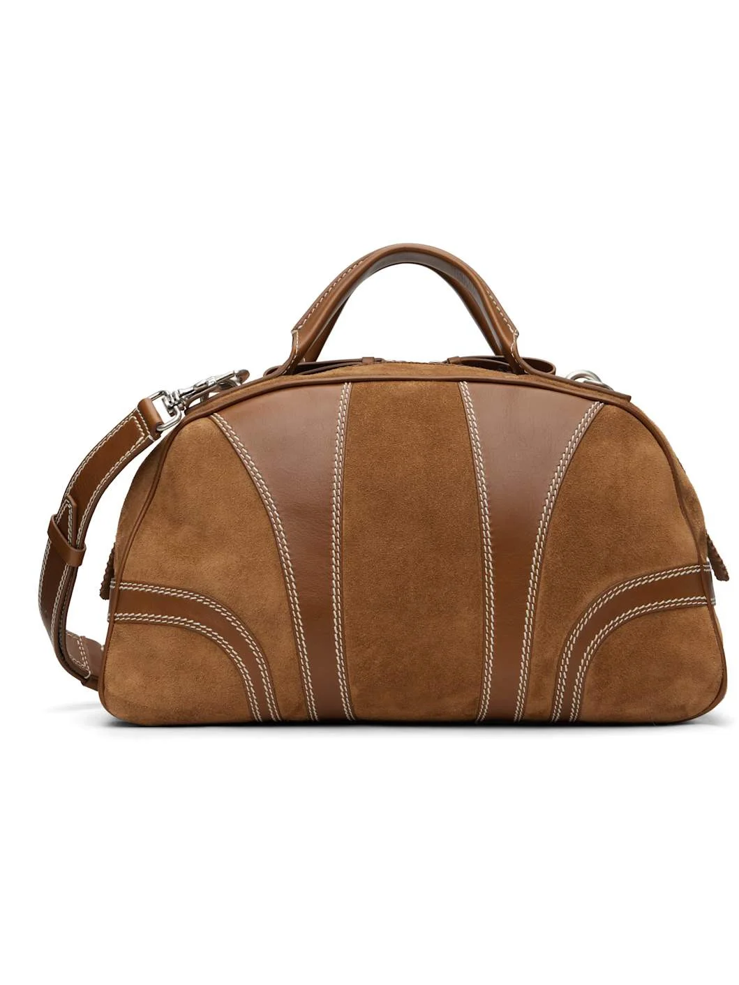 Tan Suede Duffle Bag - 1