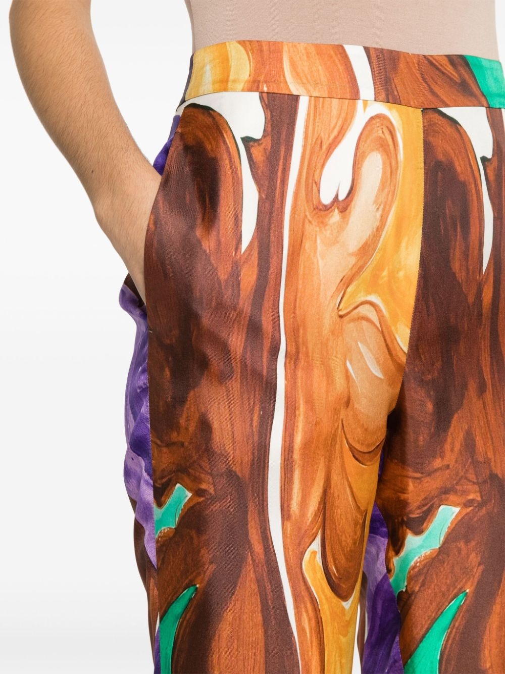 abstract-print trousers - 5