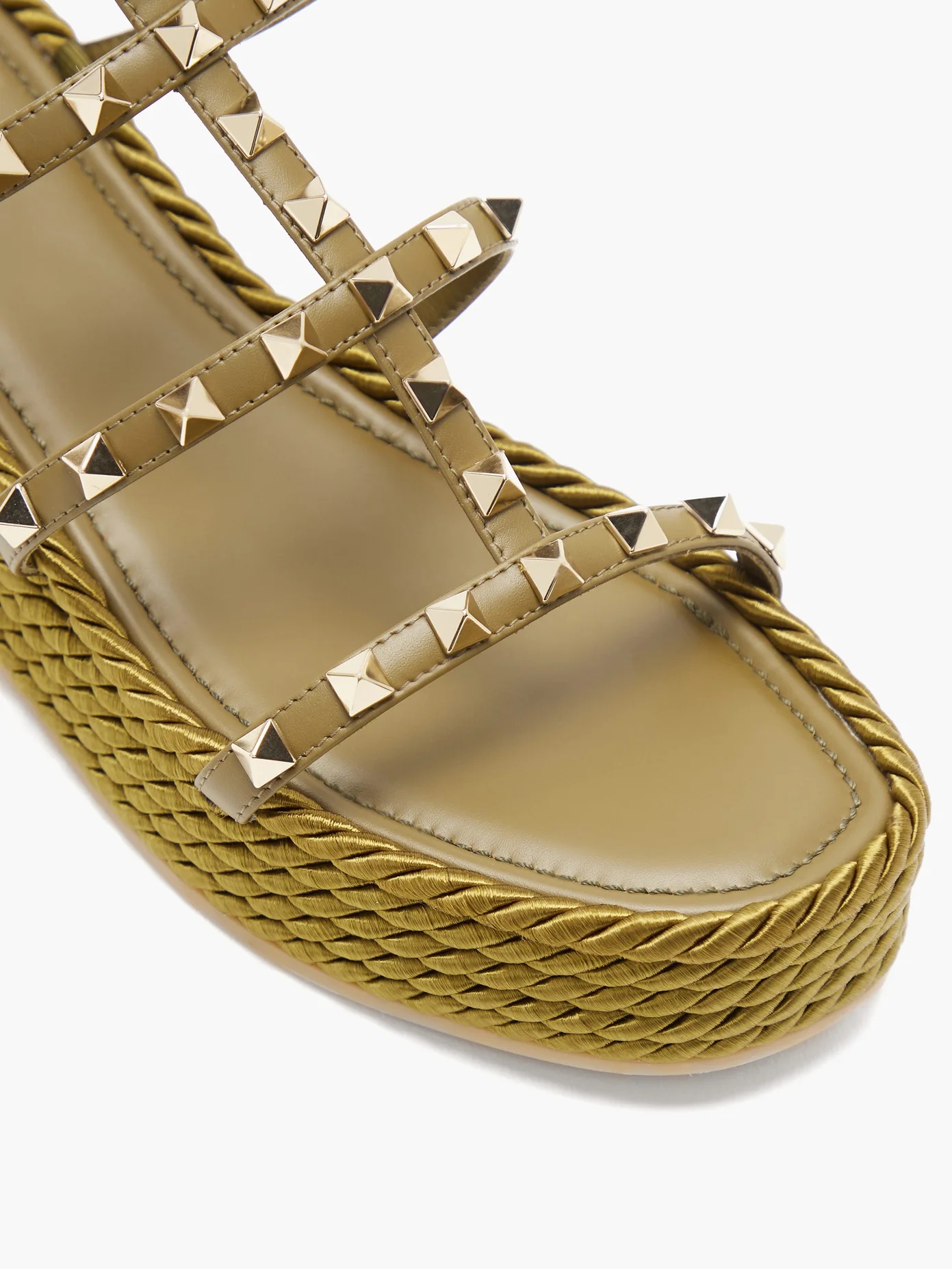 Torchon Rockstud leather wedge sandals - 6