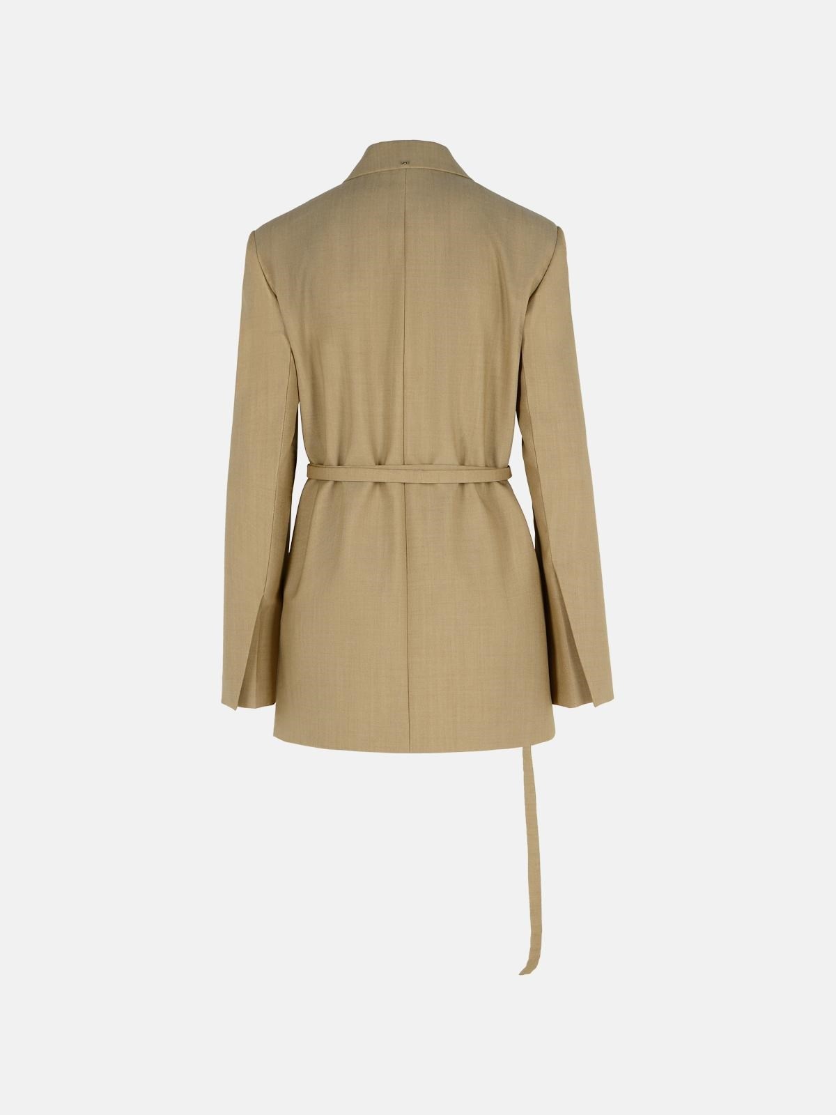 'TUBINGA' BEIGE BROWN VIRGIN WOOL BLAZER - 3