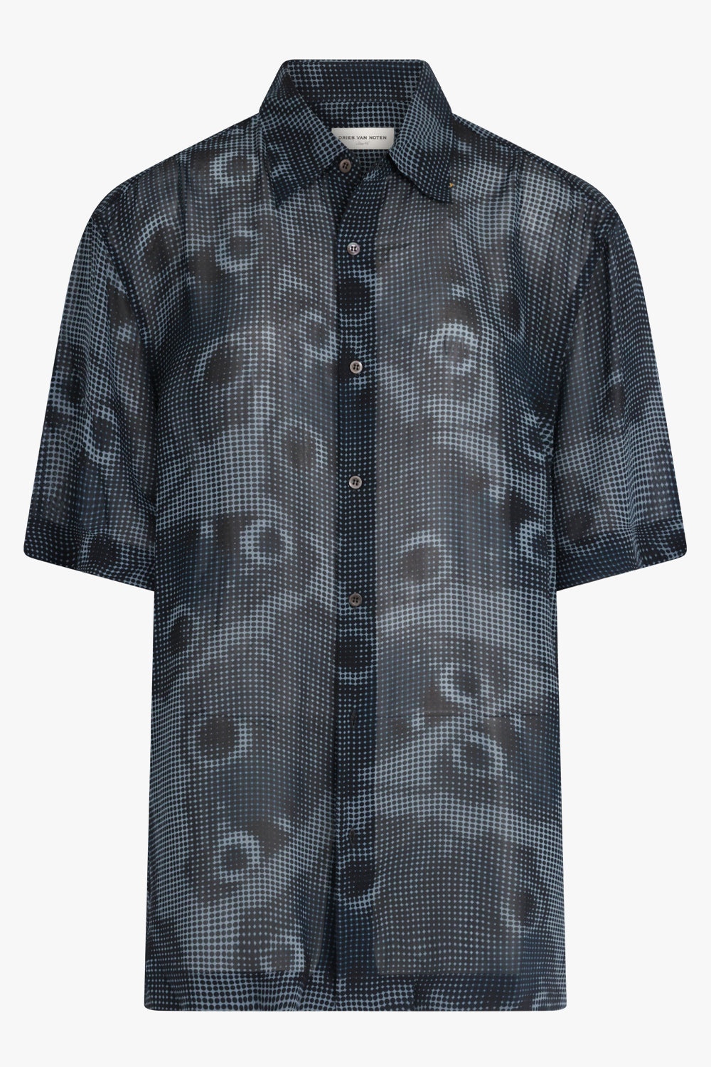GRAPHIC ABSTRACT PRINT S/S RELAXED SHIRT | PETROL BLUE - 1