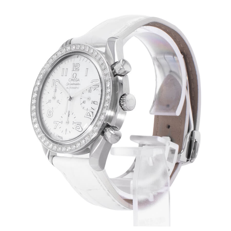 Pre-owned Omega Speedmaster Chronograph Automatic Diamond Ladies Watch 3815.70.36 - 4