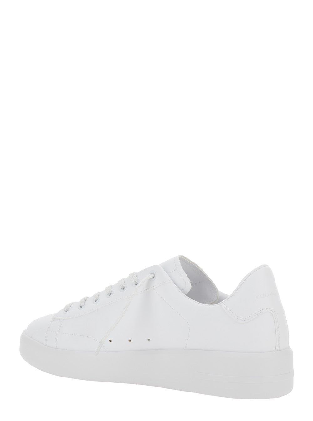Golden Goose Men 'Pure Star' White Low Top Sneakers With Lace Detail With Logo Lettering In Ecoleath - 3