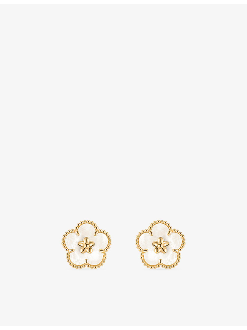 Lucky Spring Butterfly 18ct Yellow Gold and Mother of Pearl Earrings 1