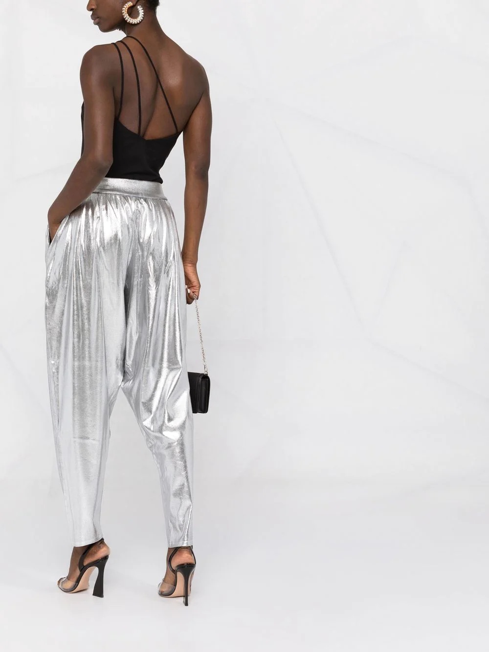 lamé tapered trousers - 6