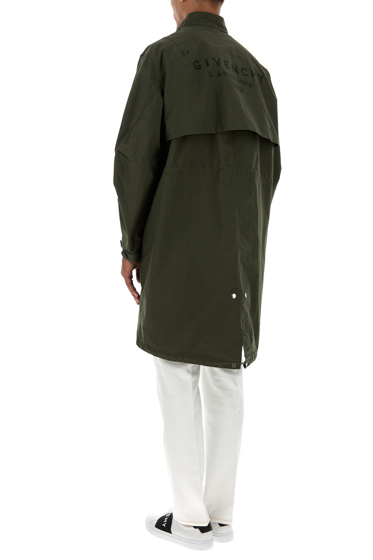 Olive green cotton blend parka - 4