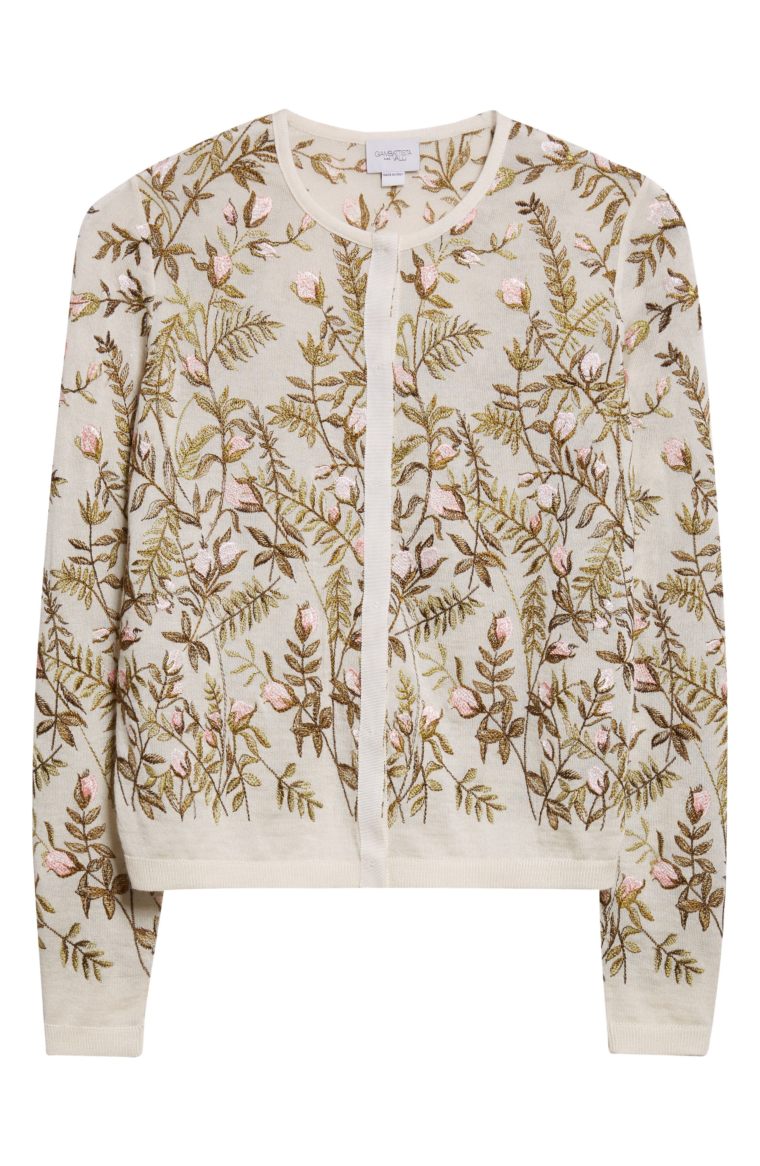 Giambattista Valli Floral Embroidered Cashmere & Silk Cardigan in Ivory at Nordstrom - 5