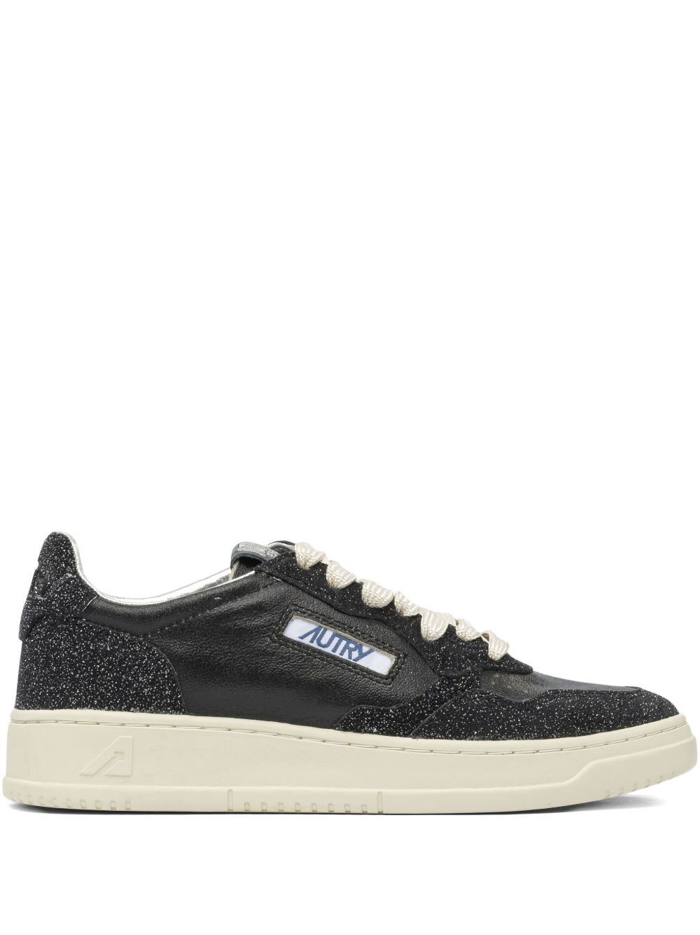 Medalist glitter-detail leather sneakers - 2