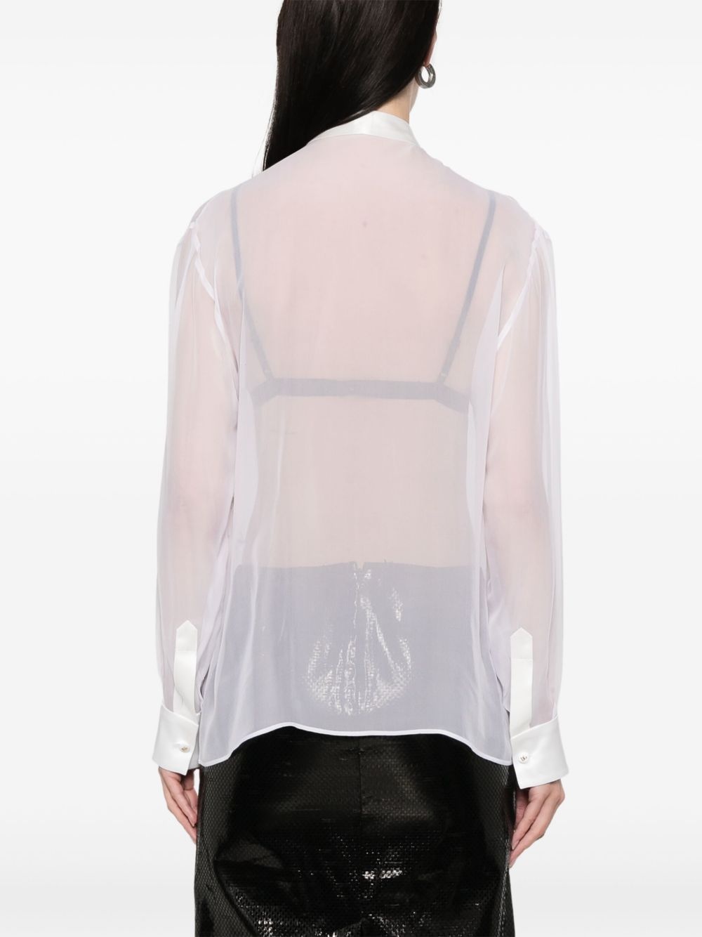 chiffon pussy-bow shirt - 4
