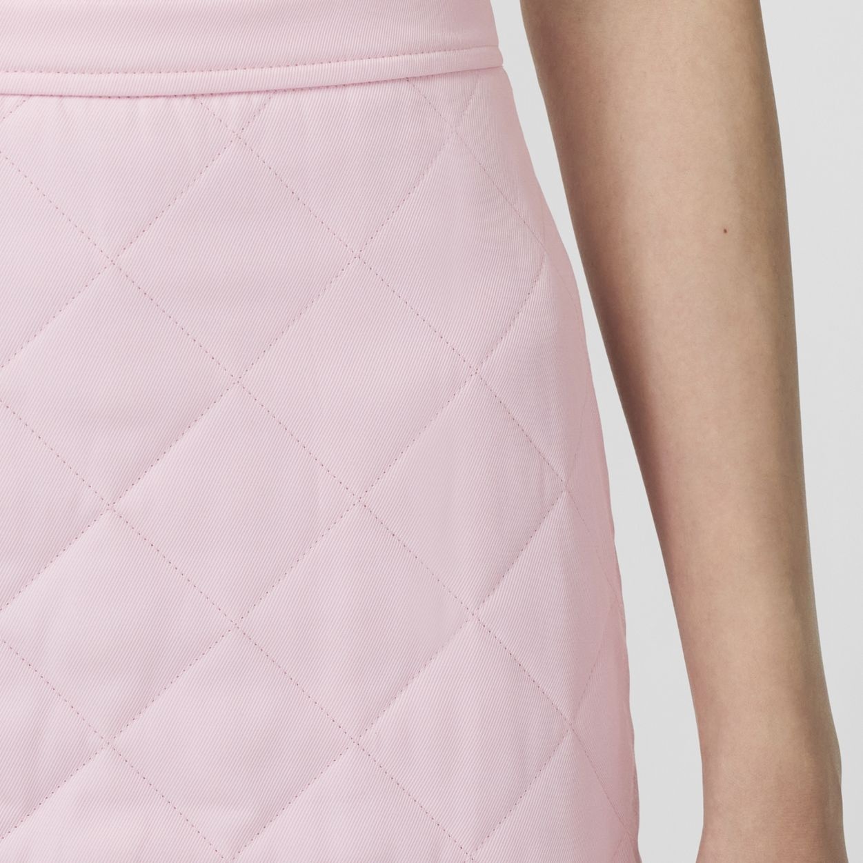 Diamond Quilted Nylon and Cotton Mini Skirt - 3