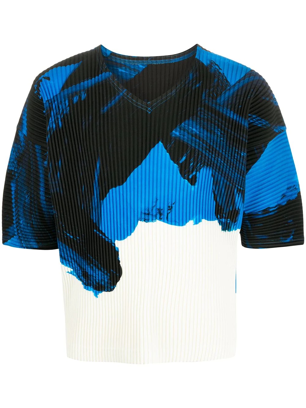 abstract-print ribbed T-shirt - 1