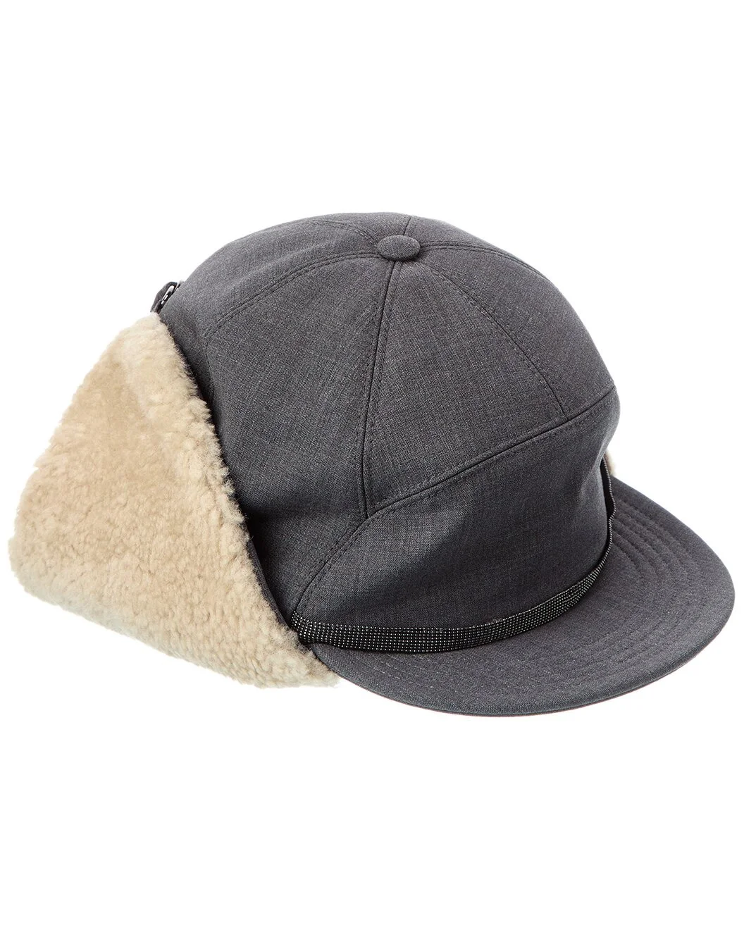Brunello Cucinelli Shearling-Lined Wool-Blend Hat - 1