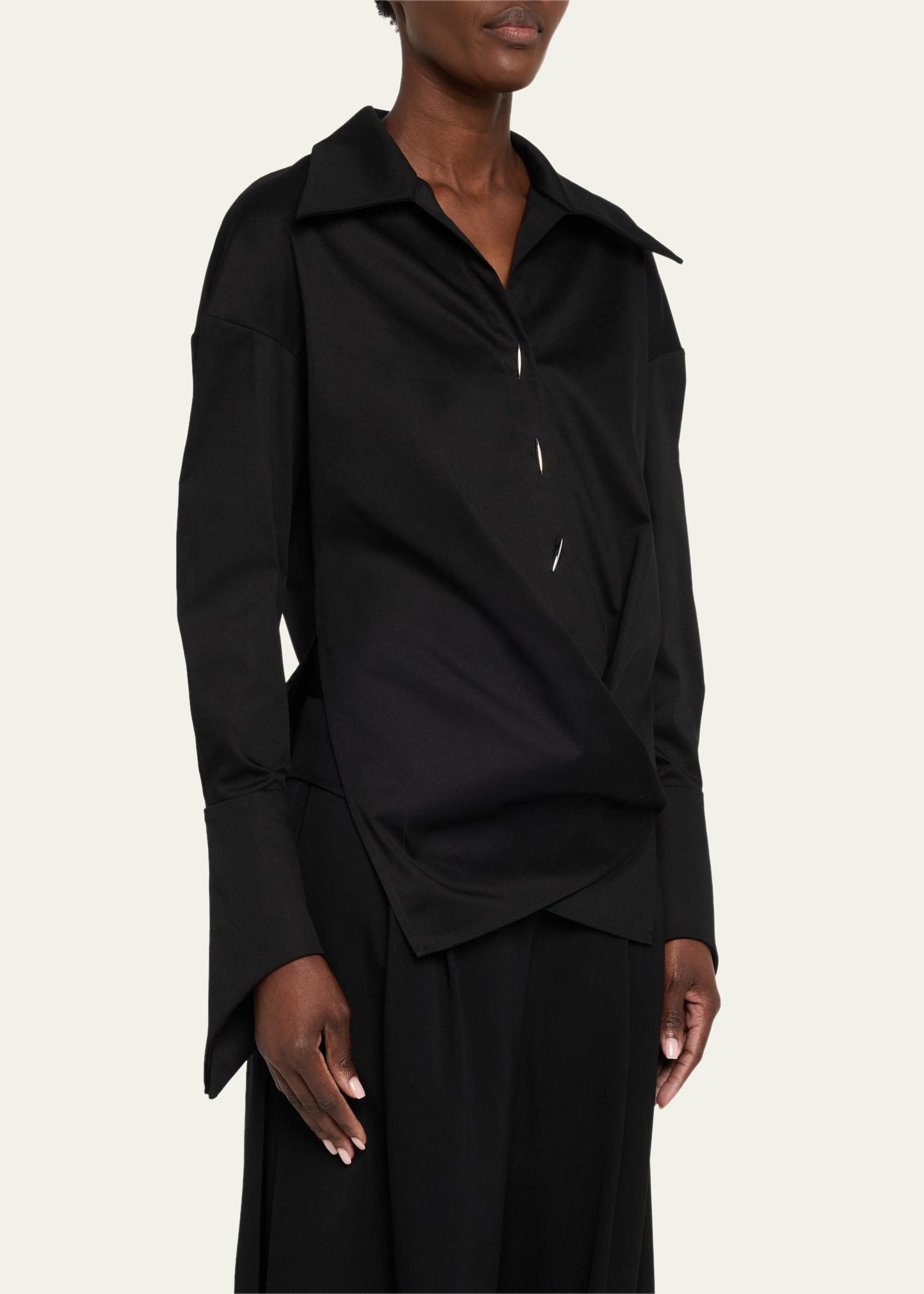 Collared Wrap Blouse - 4