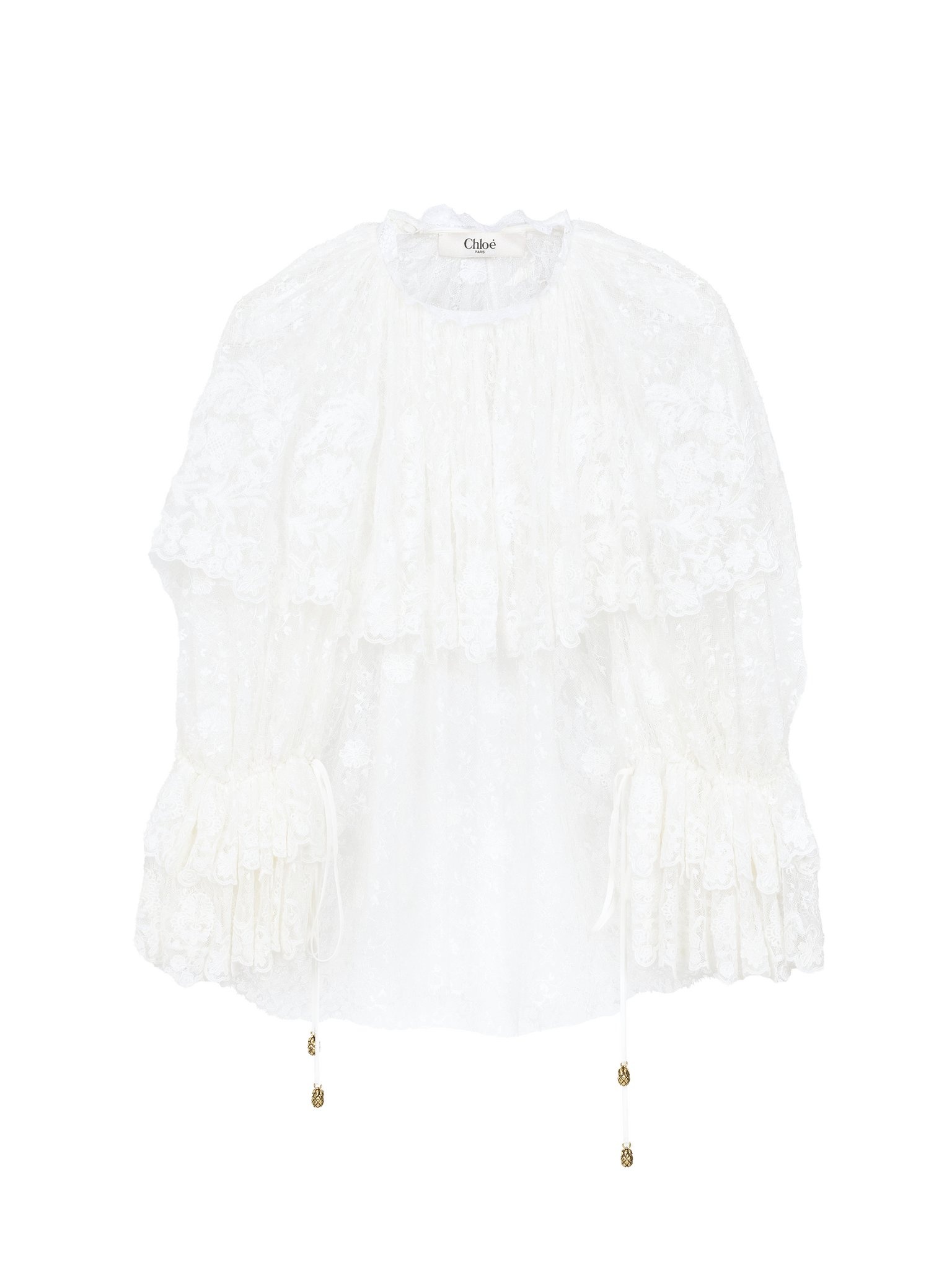 GATHERED TOP IN LACE - 1