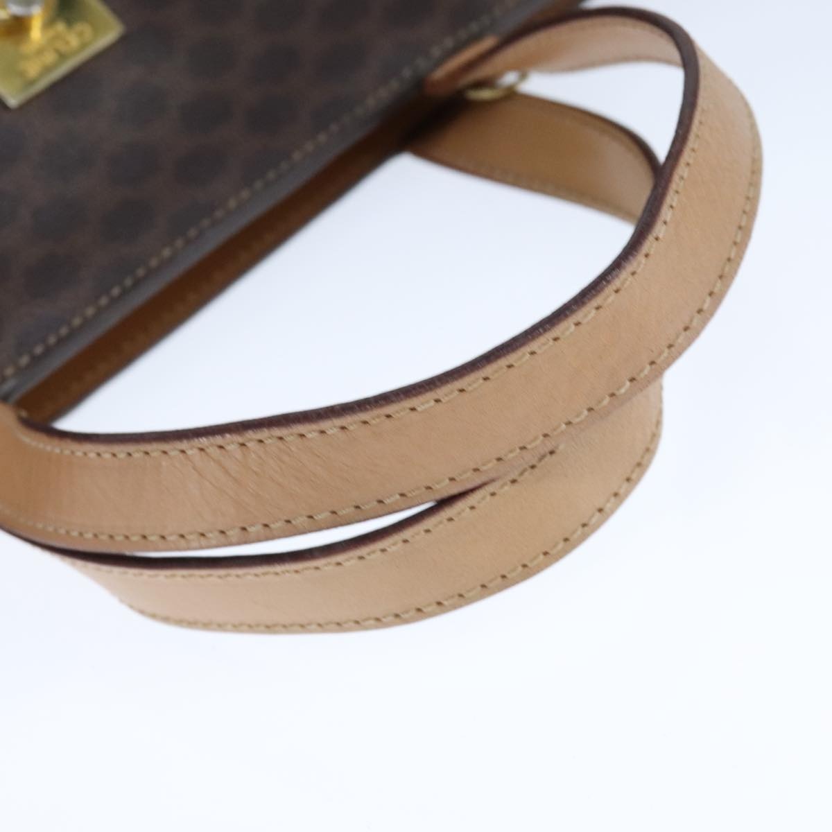CELINE Macadam Canvas Hand Bag Pvc Leather Brown - 6