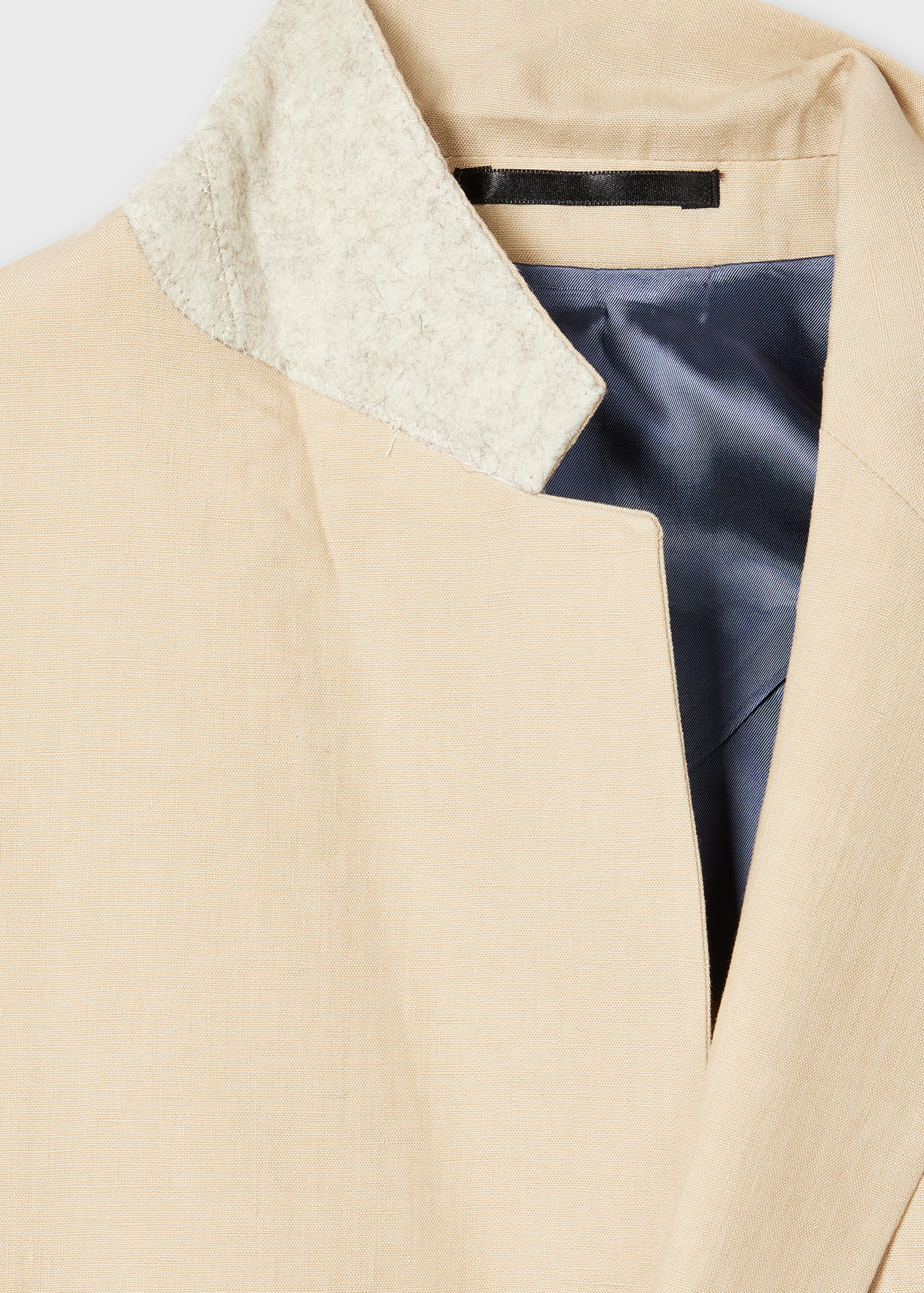 Light Tan Linen Buggy-Lined Blazer - 2