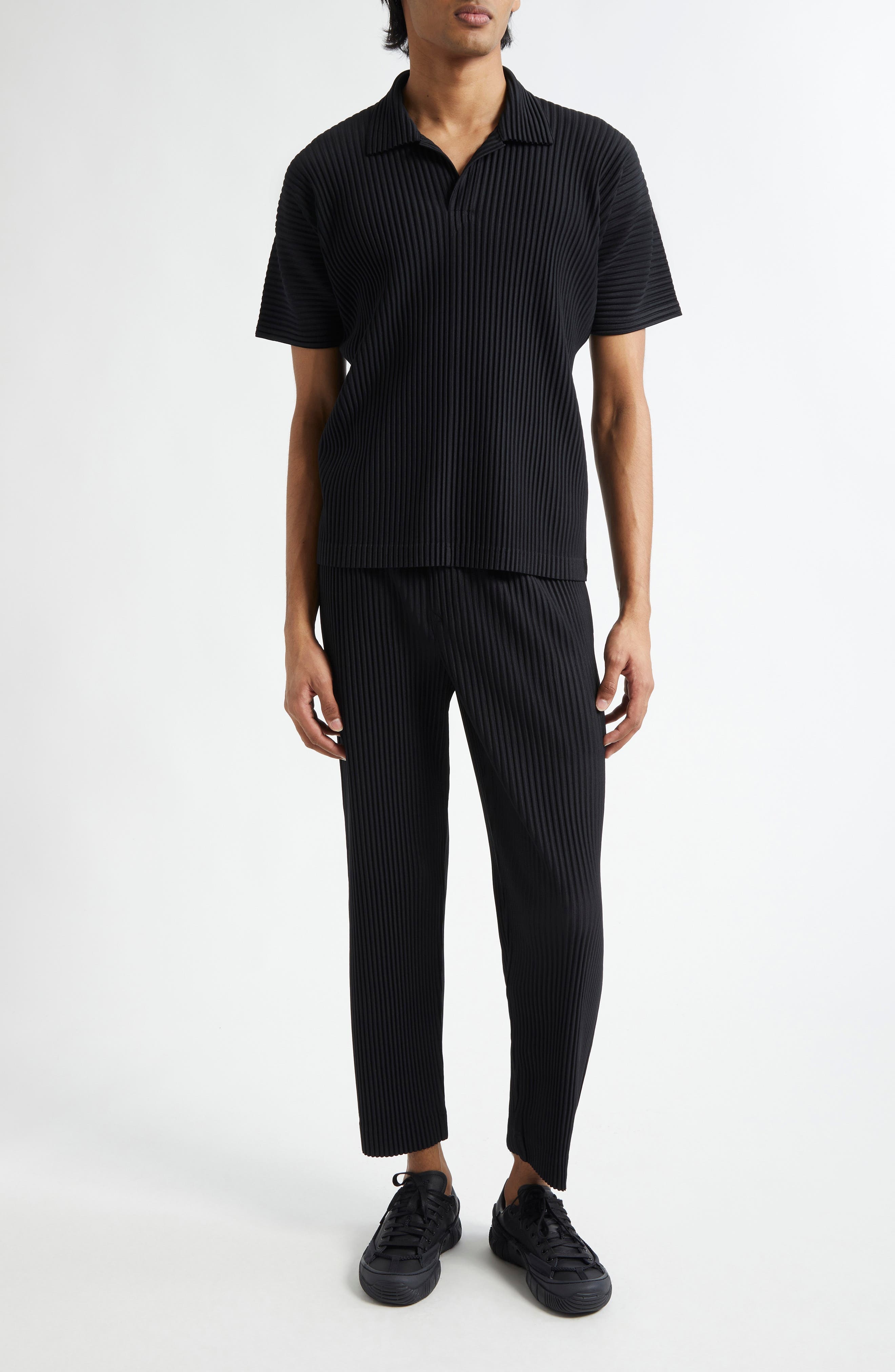Homme Plissé Issey Miyake Basics Pleated Polo in Black at Nordstrom - 2